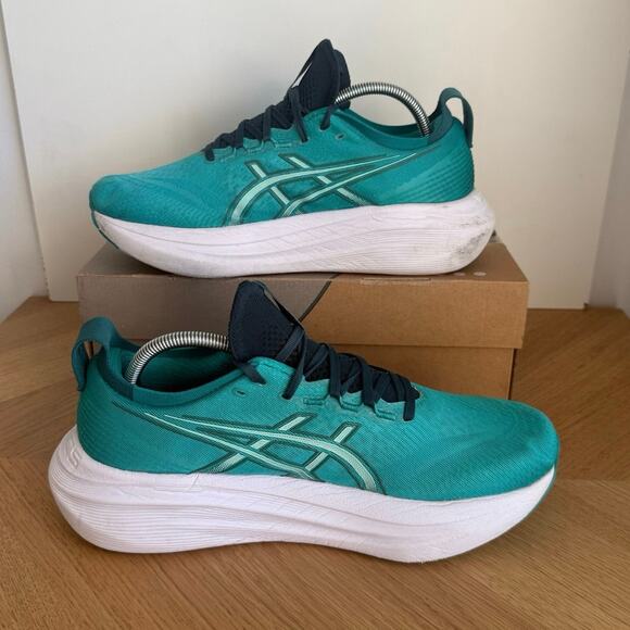 ASICS Gel Nimbus-27 Wave Teal/Saxon Green Men Sneakers- SZ 9.5 - Picture 5 of 16